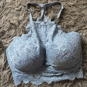 Pink Victoria Secret Gray Lace Bralette